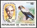 Albert Schweitzer and Bateleur Eagle (Terathopius ecaudatus)
