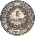 5 Francs (Laureate. A- Paris)