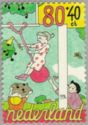 Girl on Swing Knocking Fruit off Tree