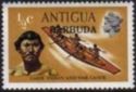 Carib Indian and War Canoe - Overprinted