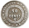 10 Centavos (Mule) Reverse die KM#61