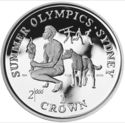 1 Crown (Summer Olympics - Sydney. Man with torch and dingo)