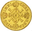 1 Louis d'or (Louis XIV. Older head. - H - La Rochelle)