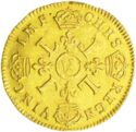 1 Louis d'or (Louis XIV. Older head. - N - Montpellier)