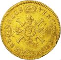 1 Louis d'or (Louis XIV. Older head. - 9 - Rennes)