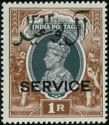 King George VI wearing Imperial Crown of India - overprinted