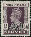 King George VI wearing Imperial Crown of India - overprinted