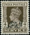 King George VI wearing Imperial Crown of India - overprinted
