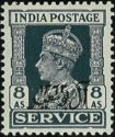 King George VI wearing Imperial Crown of India - overprinted