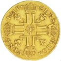 1 Louis d'or (Louis XIV. 8 L's ☀. - T - Nantes)