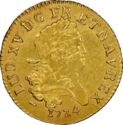 1 Louis d'or (Louis XV. Mirliton large palm - H - La Rochelle)