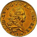 1 Louis d'or (Louis XV. Mirliton large palm - M - Toulouse)