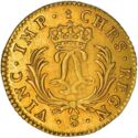 1 Louis d'or (Louis XV. Mirliton large palm - S - Reims)
