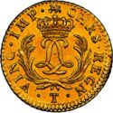 1 Louis d'or (Louis XV. Mirliton large palm - T - Nantes)