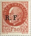 Marshall Petain overprint R.F. small serif