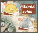 Coins on stamps World coins