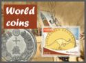 Coins on stamps World coins