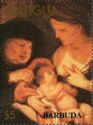 "The Holy Family" (painting detail, Rembrandt) - Overprinted