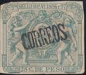 Revenue stamp overprinted BLACK CORREOS
