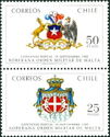 Coat of arms of Chile and of the Order of Malta