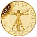 2.50 Dollars (Vitruvian Man. 500th Death Anniversary of Leonardo da Vinci)