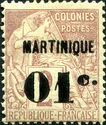 Type Alphée Dubois overprinted and surcharged