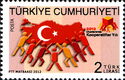 People Carrying Turkey Map with Turkish Flag Colors