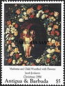 "Madonna and Child Wreathed with Flowers" - Overprinted