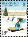 Girl on toboggan, skaters (value in dark blue)