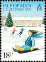 Girl on toboggan, skaters (value in black)