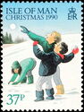 Children throwing snowballs (value in green)