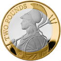 2 Pounds (Britannia Memorial - Platinum)