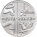 5 Pence (Royal Arms Shield Puzzle Memorial - Platinum)