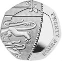 20 Pence (Royal Arms Shield Puzzle Memorial - Silver)