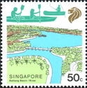 Kallang Basin, canoe and fishing punt