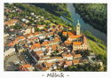 Mělník. Aerial view ov city center and church of Sts.Peter & Paul