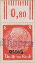 Overprint Elsaß Over Hindenburg