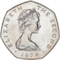 50 Pence (Sailing Viking Ship over Map)
