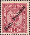 Austria Coat of Arms Stamp overprinted Rzp. Polska