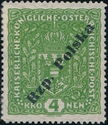 Austria Coat of Arms Stamp overprinted Rzp. Polska