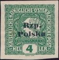 Austria Mercury Newspaper Stamp overprinted Rzp. Polska