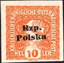Austria Mercury Newspaper Stamp overprinted Rzp. Polska