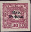 Austria Mercury Newspaper Stamp overprinted Rzp. Polska