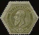 Telegraph Stamp: leopold II on a lined background