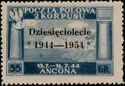 Polish Victory in Italy - Overprint "Dziesleciolecie" black