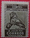 Correos Francquia Postal Cortes Constituyentes. Lion Statue