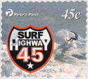Surf Highway 45. Sign and Surfer