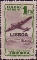 Lineas Aereas Iberia. Lisboa Overprint