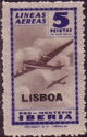 Lineas Aereas Pro-Montepio Iberia. Lisboa Overprint