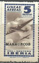 Lineas Aereas Pro-Montepio Iberia. Marruecos Overprint